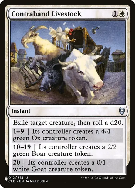 Contraband Livestock, Magic card PLST CLB-12 — The List set