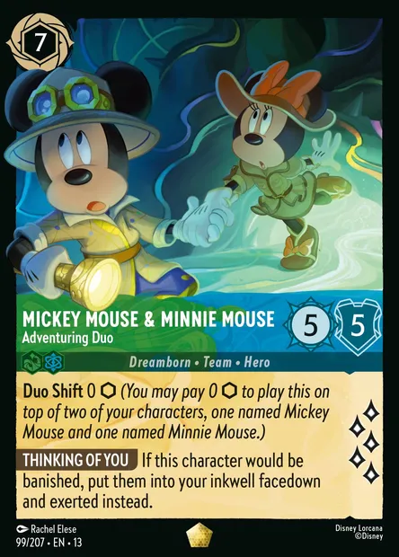 Mickey Mouse & Minnie Mouse - Adventuring Duo, Disney Lorcana card CH13-099 — Attack of the Vine! set
