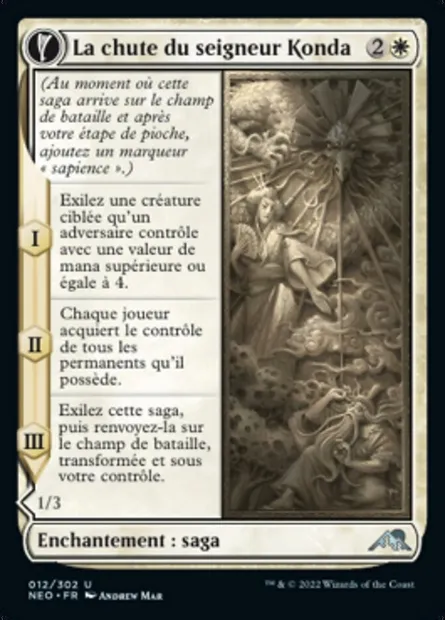 La chute du seigneur Konda // Fragment de Konda, carte Magic NEO 12 — extension Kamigawa: La Dynastie Néon