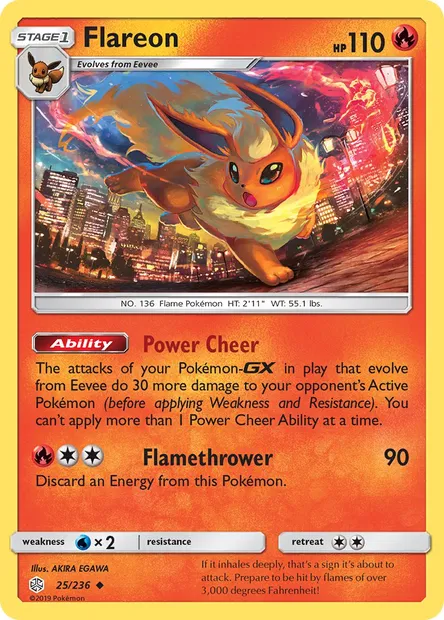 Flareon, Pokémon card CEC 25 — Cosmic Eclipse set