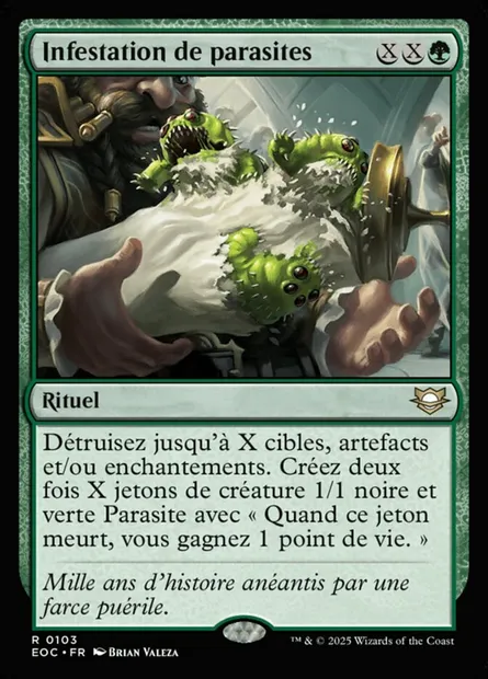 Infestation de parasites, carte Magic EOC 103 — extension Edge of Eternities Commander