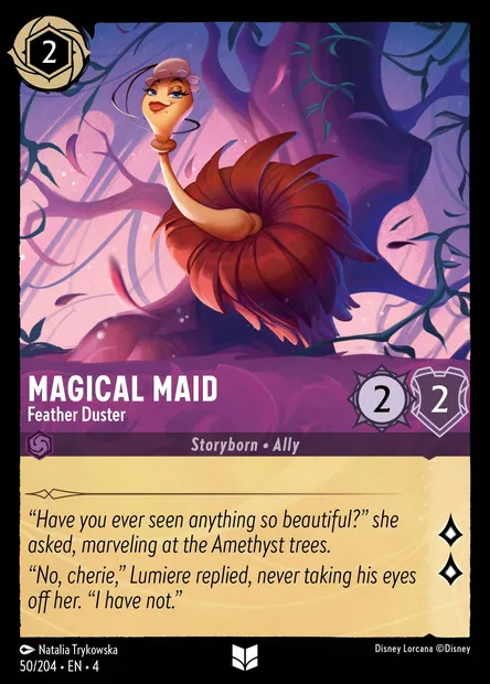 Magical Maid - Feather Duster, Disney Lorcana card CH4-050 — Ursula's Return set