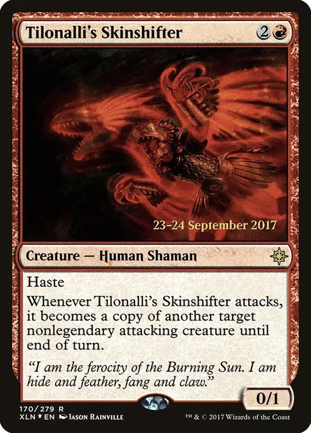 Tilonalli's Skinshifter, Magic card PXLN 170s — Ixalan Promos set