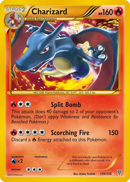 Charizard, Pokémon card PLS 136 — Plasma Storm set