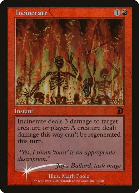 Incinerate, Magic card DKM 14★ — Deckmasters set