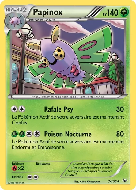 Papinox, carte Pokémon ROS 7 — extension Ciel Rugissant
