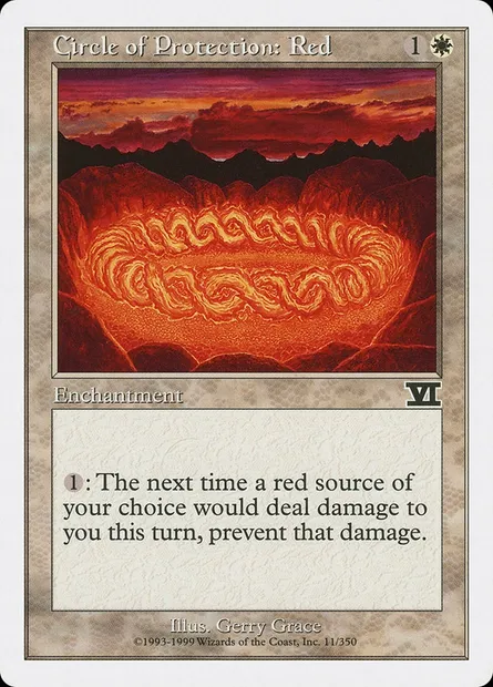 Cercle de protection : rouge, carte Magic 6ED 11 — extension Classic Sixth Edition