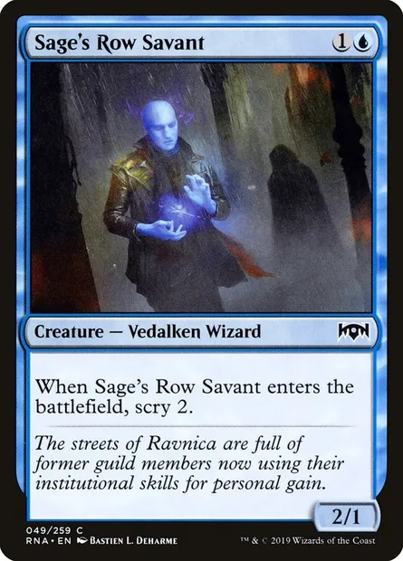 Sage's Row Savant, Magic card RNA 49 — Ravnica Allegiance set