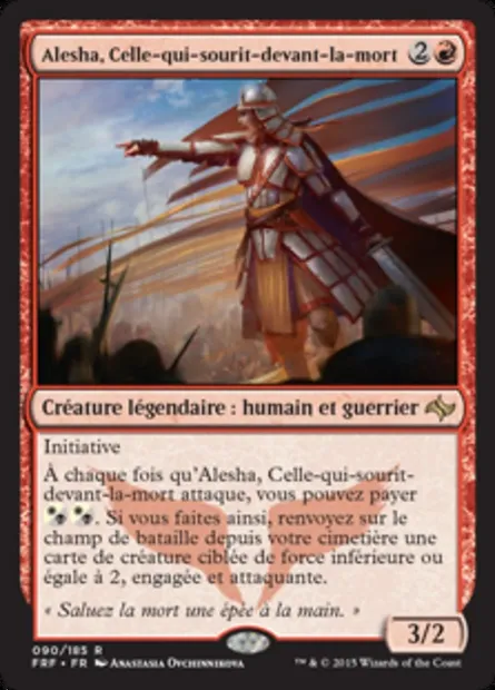 Alesha, Celle-qui-sourit-devant-la-mort, carte Magic FRF 90 — extension Destin reforgé