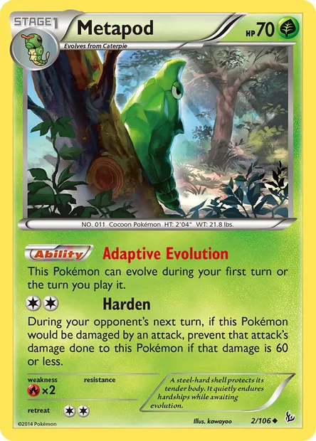 Metapod, Pokémon card FLF 2 — Flashfire set