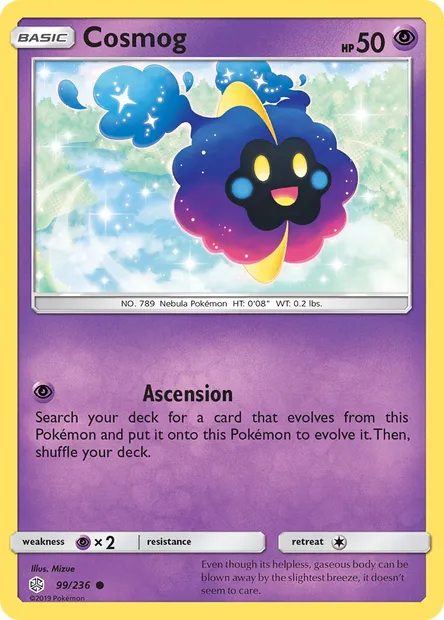 Cosmog, Pokémon card CEC 99 — Cosmic Eclipse set