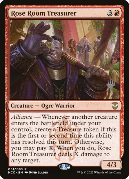 Rose Room Treasurer, Magic card PNCC 51p — New Capenna Commander Promos set