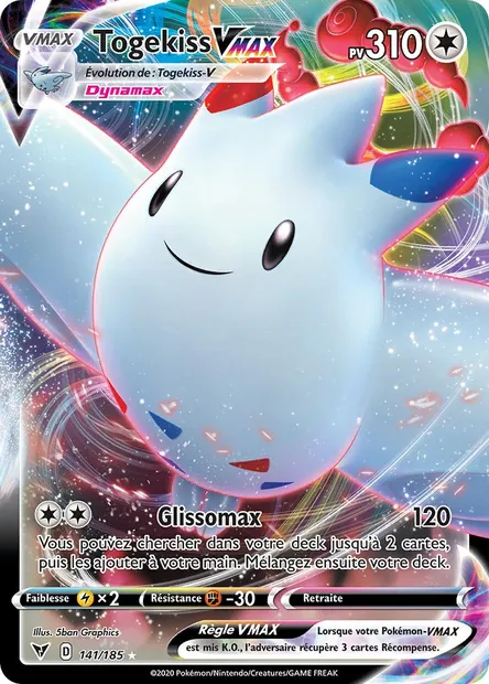 Togekiss VMAX, carte Pokémon VIV 141 — extension Voltage Éclatant
