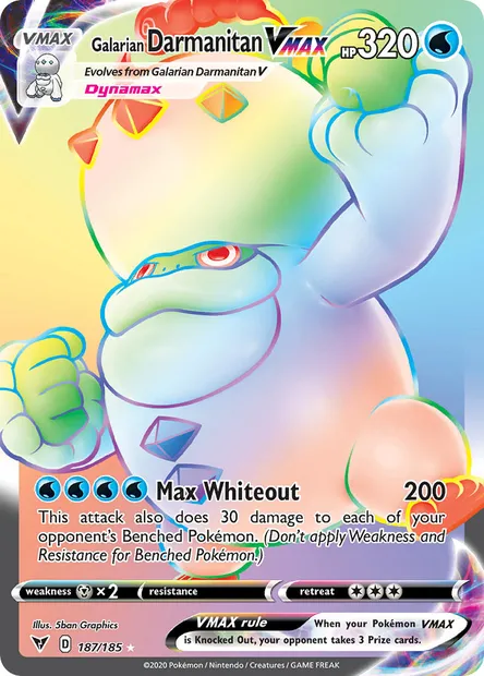 Galarian Darmanitan VMAX, Pokémon card VIV 187 — Vivid Voltage set
