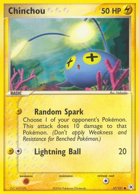 Chinchou, Pokémon card HL 57 — Hidden Legends set