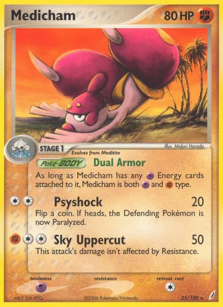Medicham, Pokémon card CG 25 — Crystal Guardians set