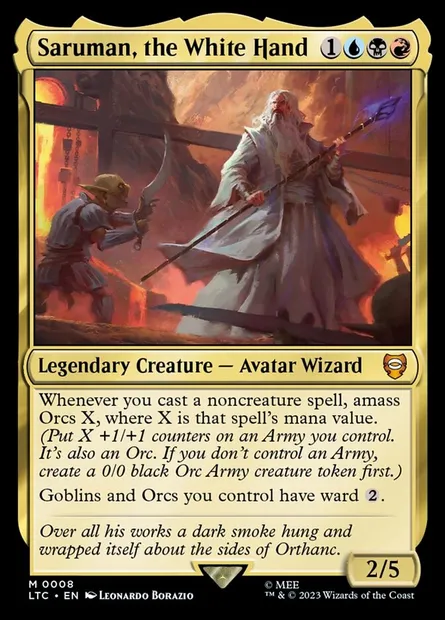 Saruman, the White Hand, Magic card LTC 8 — Tales of Middle-earth Commander set
