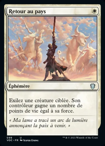 Retour au pays, carte Magic VOC 99 — extension Crimson Vow Commander