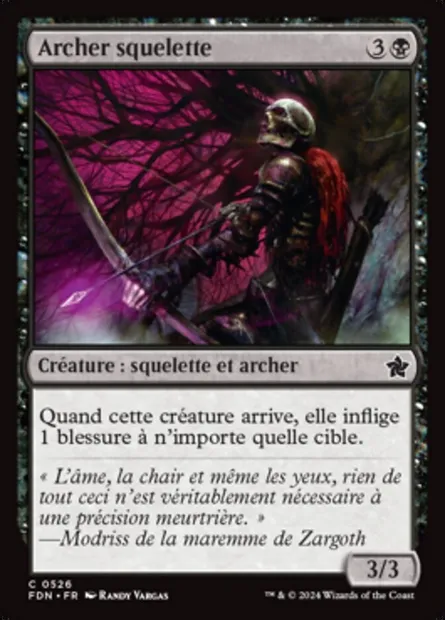 Archer squelette, carte Magic FDN 526 — extension Foundations