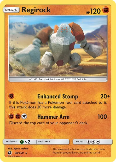 Regirock, Pokémon card CES 80 — Celestial Storm set