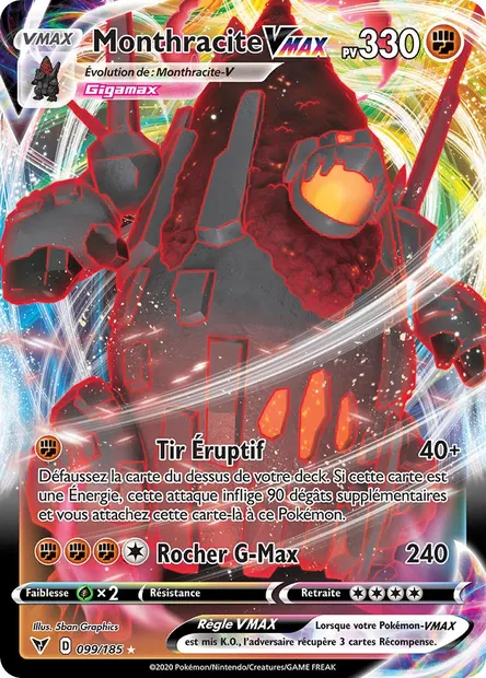 Monthracite VMAX, carte Pokémon VIV 99 — extension Voltage Éclatant