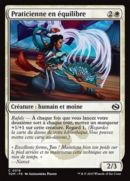 Praticienne en équilibre, carte Magic TDM 18 — extension Tarkir: Dragonstorm