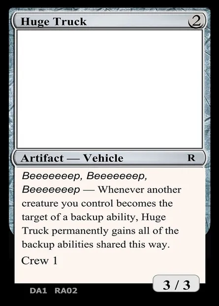 Huge Truck, Magic card UNK RA02b — Unknown Event set