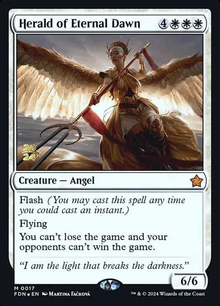 Herald of Eternal Dawn, Magic card PFDN 17s — Foundations Promos set