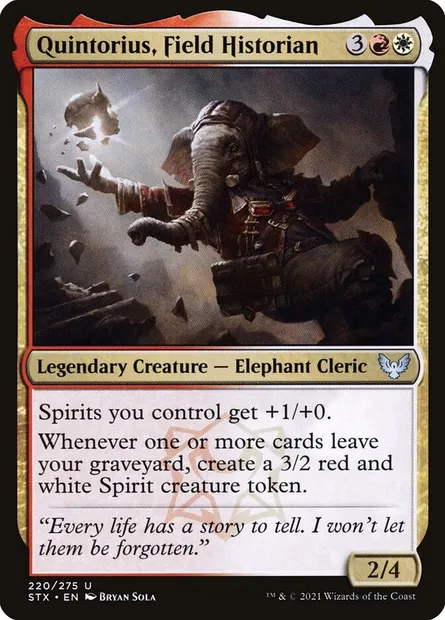 Quintorius, Field Historian, Magic card STX 220 — Strixhaven: School of Mages set