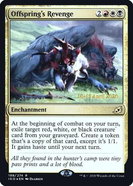 Revanche de la progéniture, carte Magic PIKO 198s — extension Ikoria: Lair of Behemoths Promos