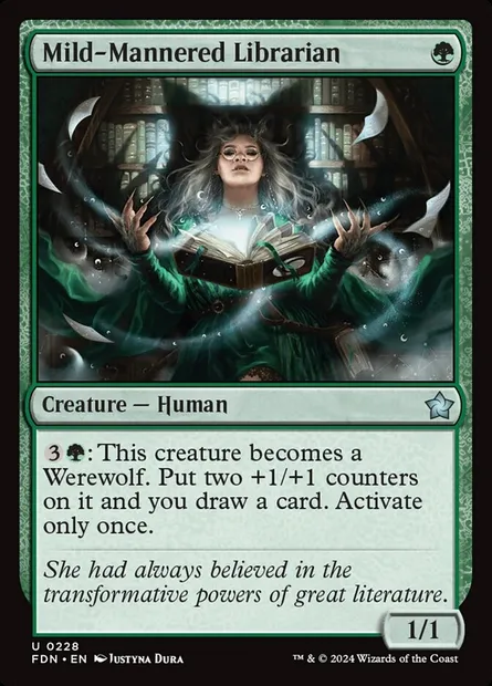 Mild-Mannered Librarian, Magic card FDN 228 — Foundations set