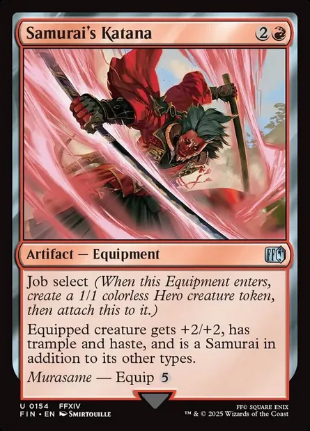 Samurai's Katana, Magic card FIN 154 — Final Fantasy set