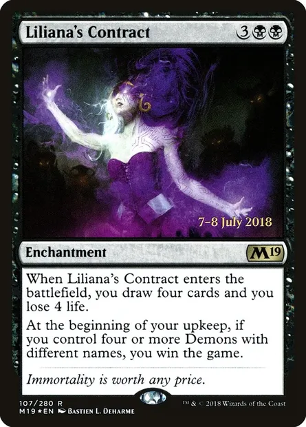 Liliana's Contract, Magic card PM19 107s — Core Set 2019 Promos set