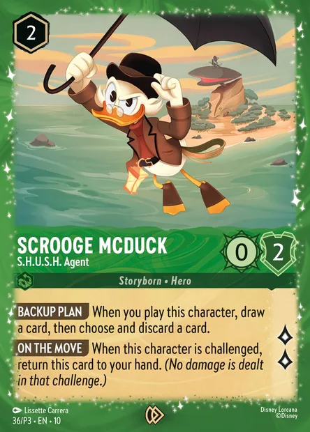 Scrooge McDuck - S.H.U.S.H. Agent, Disney Lorcana card P3-036 — P3 set