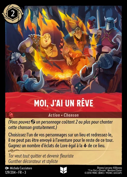 Moi, j'ai un rêve, carte Disney Lorcana CH3-129 — extension Les Terres d'Encres