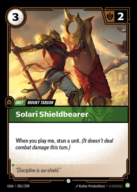 Solari Shieldbearer, carte Riftbound OGN 051 — extension Origins
