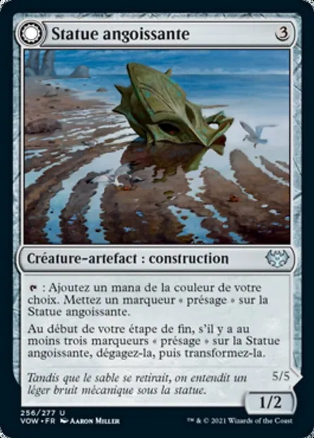 Statue angoissante // Batteuse abandonnée, carte Magic VOW 256 — extension Innistrad : noce écarlate