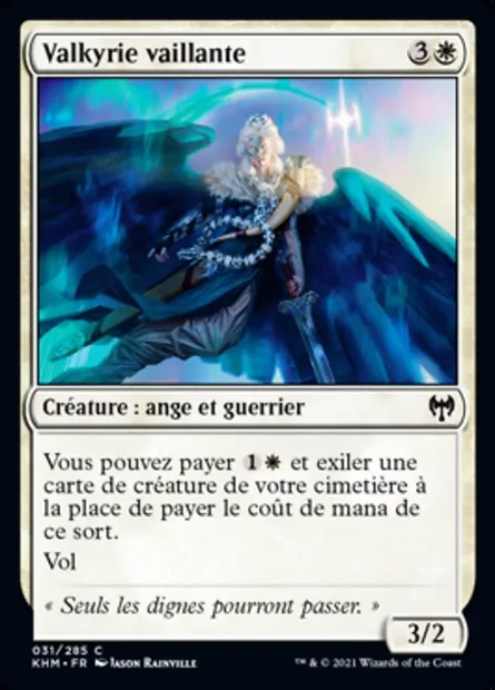 Valkyrie vaillante, carte Magic KHM 31 — extension Kaldheim