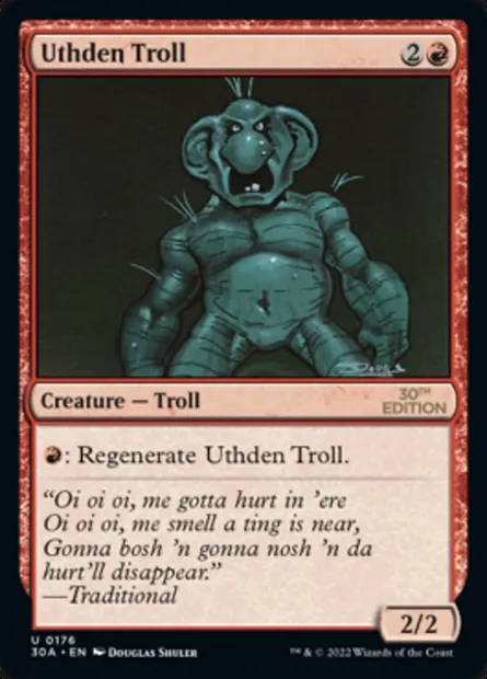 Uthden Troll, Magic card 30A 176 — 30th Anniversary Edition set