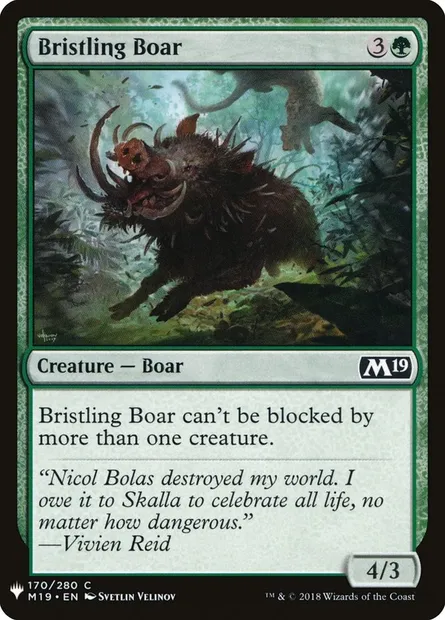 Bristling Boar, Magic card PLST M19-170 — The List set