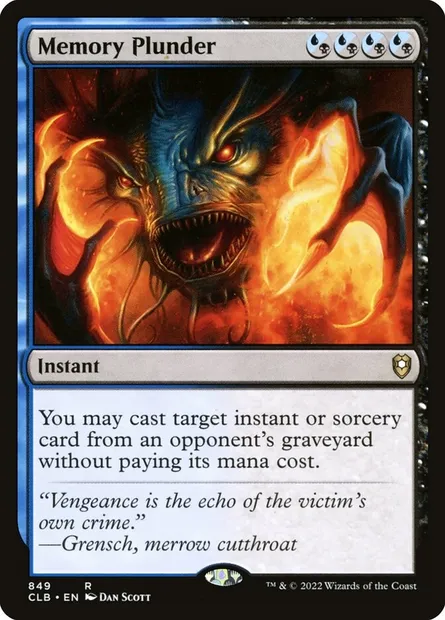 Memory Plunder, Magic card CLB 849 — Commander Legends: Battle for Baldur's Gate set