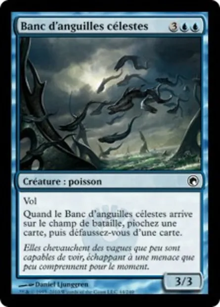 Banc d'anguilles célestes, carte Magic SOM 44 — extension Cicatrices de Mirrodin