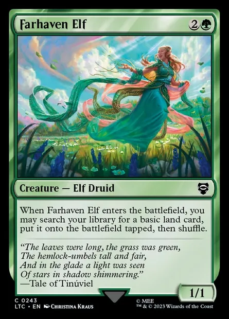 Farhaven Elf, Magic card LTC 243 — Tales of Middle-earth Commander set