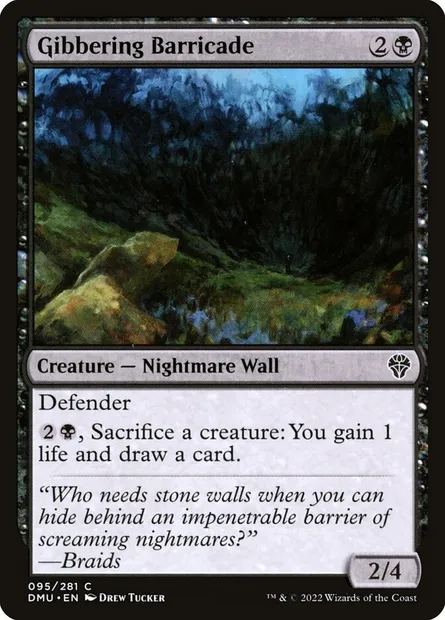 Gibbering Barricade, Magic card DMU 95 — Dominaria United set