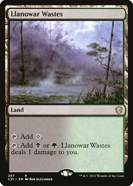Llanowar Wastes, Magic card C21 297 — Commander 2021 set