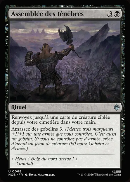 Assemblée des ténèbres, carte Magic HOB 68 — extension The Hobbit