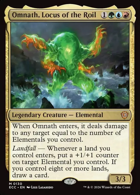 Omnath, Locus of the Roil, Magic card ECC 130 — Lorwyn Eclipsed Commander set