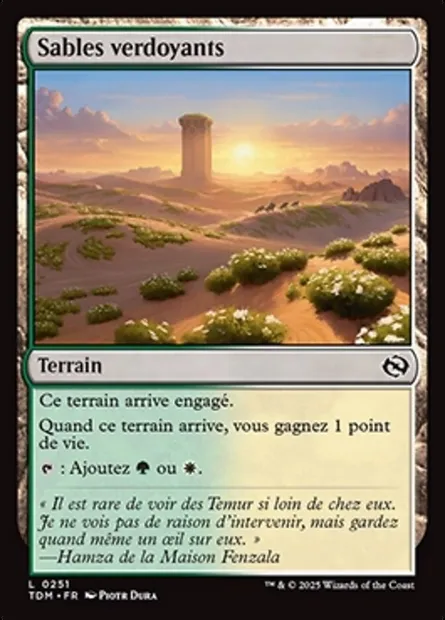 Sables verdoyants, carte Magic TDM 251 — extension Tarkir: Dragonstorm