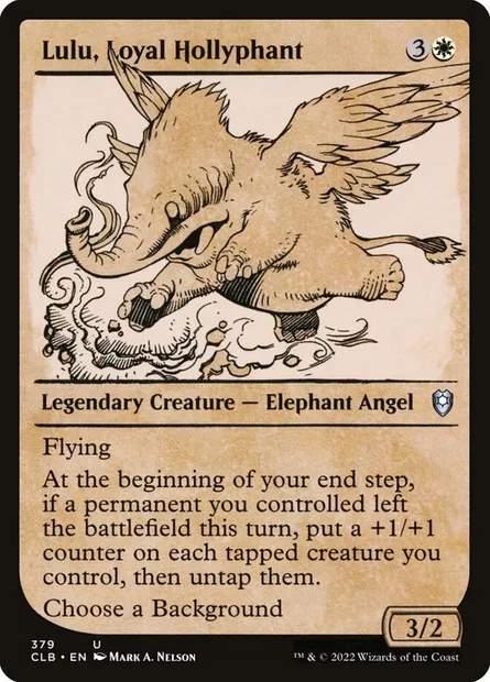 Lulu, Loyal Hollyphant, Magic card CLB 379 — Commander Legends: Battle for Baldur's Gate set