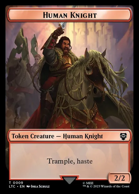 Human Knight, carte Magic TLTC 9 — extension Tales of Middle-earth Commander Tokens